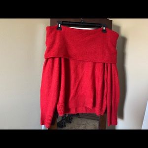H&M red OFF SHOULDER SWEATER